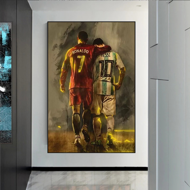ChandelierDecor - Football Stars Ronaldo and Messi Canvas Wall Art