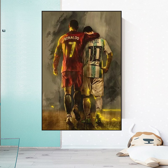 ChandelierDecor - Football Stars Ronaldo and Messi Canvas Wall Art
