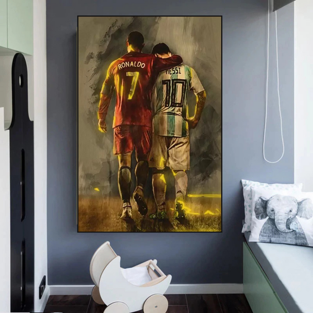 ChandelierDecor - Football Stars Ronaldo and Messi Canvas Wall Art