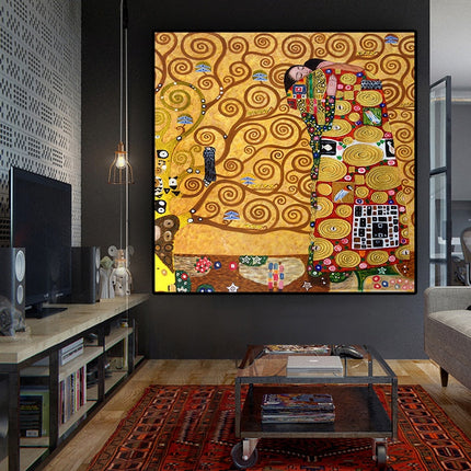 ChandelierDecor - Fulfilment By Gustav Klimt Reproduction Canvas Wall Art