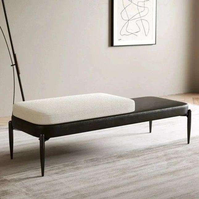 Genuine Leather Shoe Changing Bench – Premium Entryway Stool-Benches