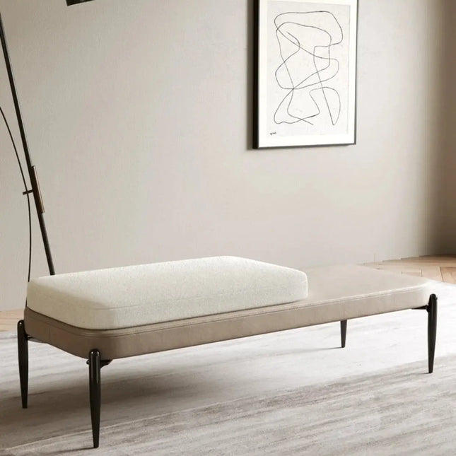 Genuine Leather Shoe Changing Bench – Premium Entryway Stool-Benches
