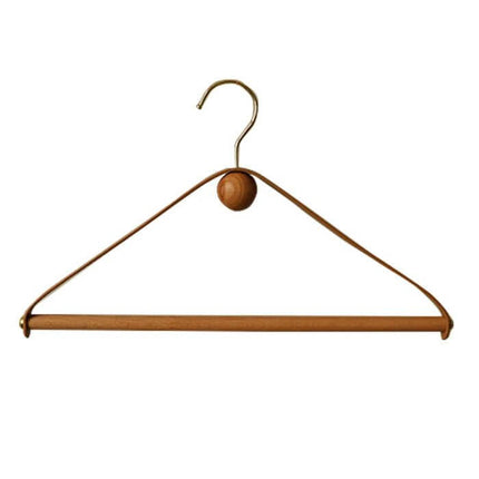 ChandelierDecor - Genuine Leather Solid Oak Wood Hangers for Clothes