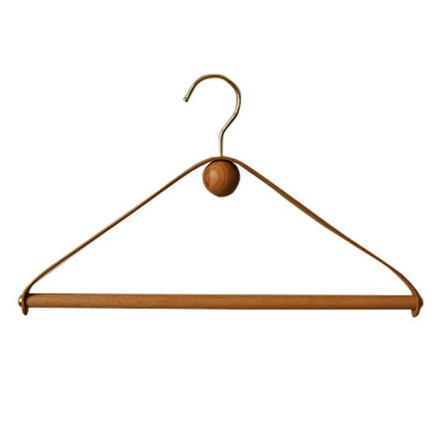 ChandelierDecor - Genuine Leather Solid Oak Wood Hangers for Clothes