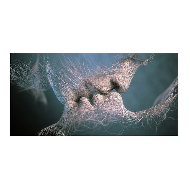 ChandelierDecor - Golden And Black Love Kiss Lips Canvas Wall Art