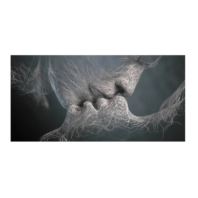 ChandelierDecor - Golden And Black Love Kiss Lips Canvas Wall Art