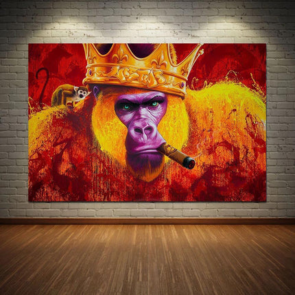 ChandelierDecor - Gorilla King Crowned Canvas Wall Art