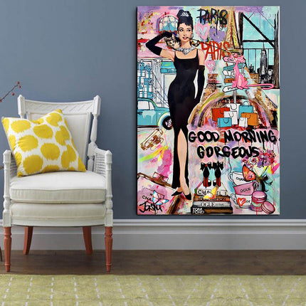 ChandelierDecor - Graffiti Art Hepburn Canvas Wall Art