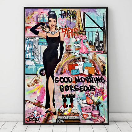 ChandelierDecor - Graffiti Art Hepburn Canvas Wall Art