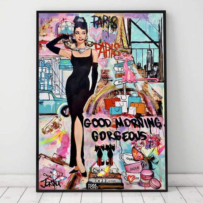 ChandelierDecor - Graffiti Art Hepburn Canvas Wall Art