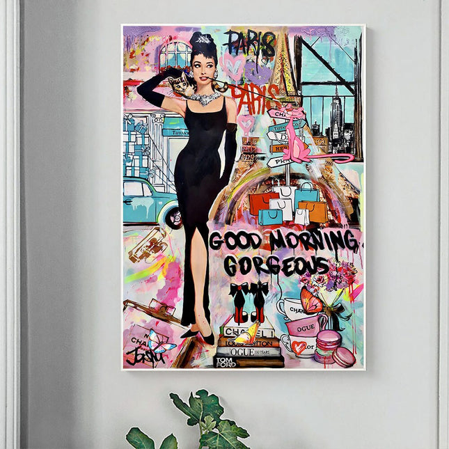ChandelierDecor - Graffiti Art Hepburn Canvas Wall Art