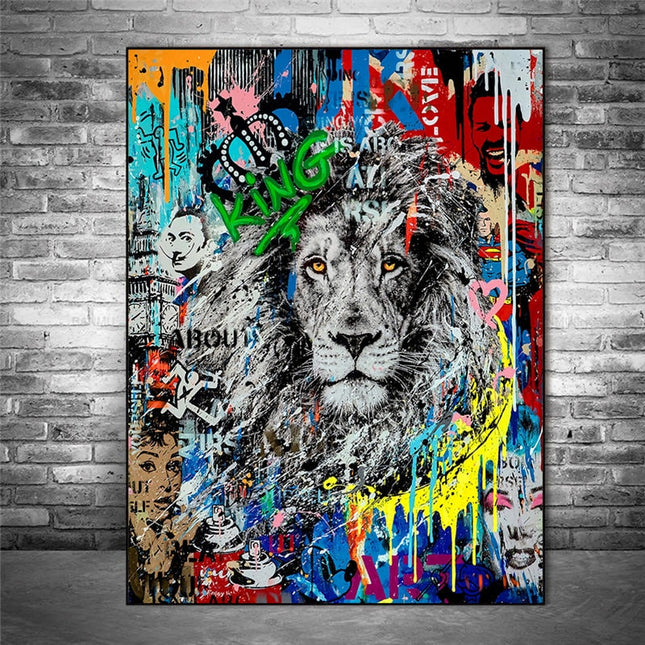 ChandelierDecor - Graffiti Art Lion Canvas Wall Art