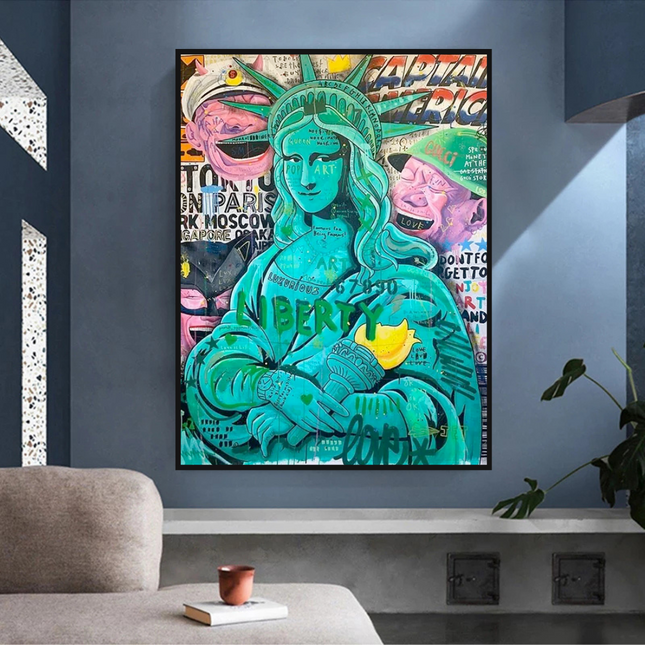 ChandelierDecor - Graffiti Art Sculpture Statue Of Liberty Canvas Wall Art