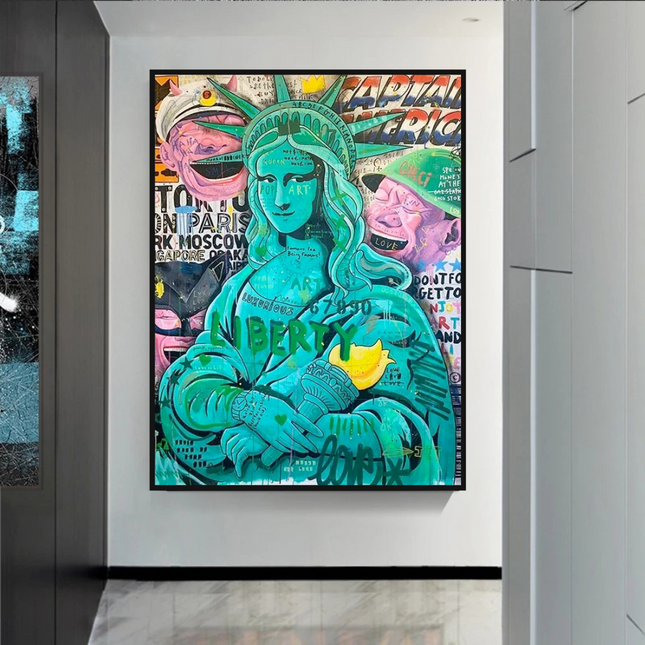 ChandelierDecor - Graffiti Art Sculpture Statue Of Liberty Canvas Wall Art