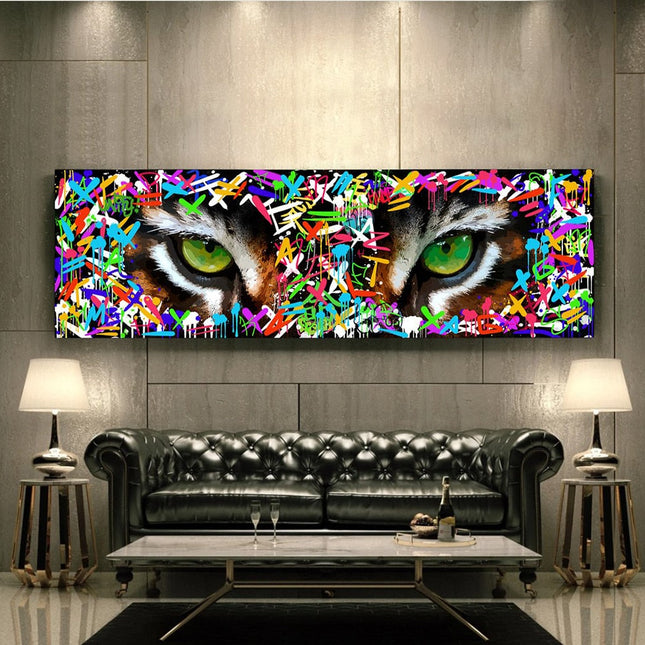 ChandelierDecor - Graffiti Art Tiger's eye Canvas Wall Art