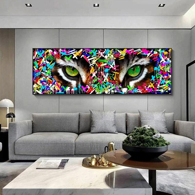 ChandelierDecor - Graffiti Art Tiger's eye Canvas Wall Art