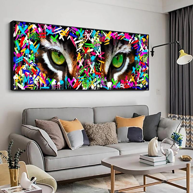 ChandelierDecor - Graffiti Art Tiger's eye Canvas Wall Art