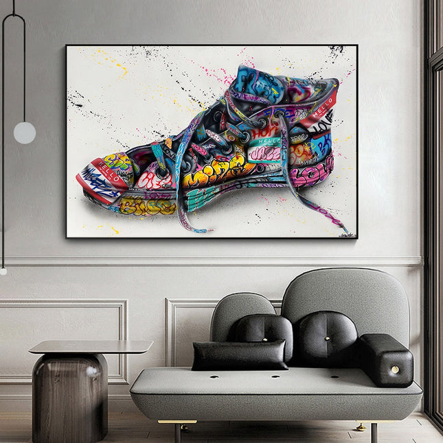 ChandelierDecor - Graffiti Artwork Sneakers Canvas Wall Art
