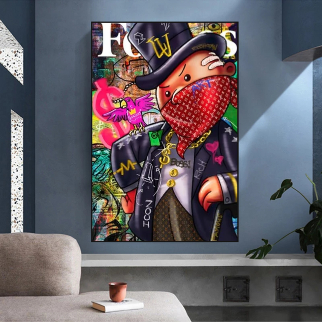 ChandelierDecor - Graffiti Monopoly Rich Man Canvas Wall Art