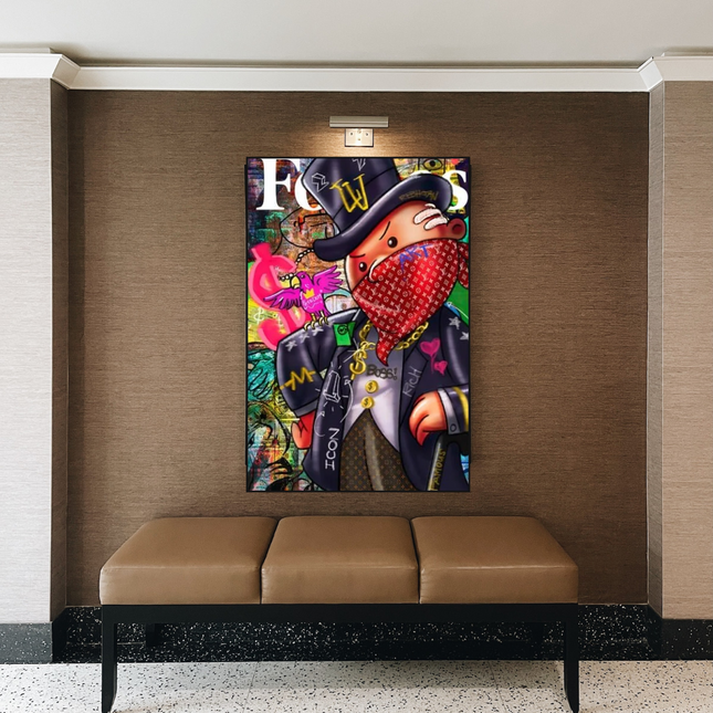 ChandelierDecor - Graffiti Monopoly Rich Man Canvas Wall Art