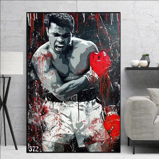 ChandelierDecor - Graffiti Muhammad Ali Boxing King Sports Posters Prints Abstract Canvas Painting Wall Picture for Living Room Home Wall Cuadros