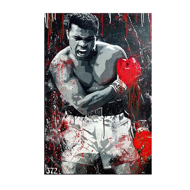 ChandelierDecor - Graffiti Muhammad Ali Boxing King Sports Posters Prints Abstract Canvas Painting Wall Picture for Living Room Home Wall Cuadros