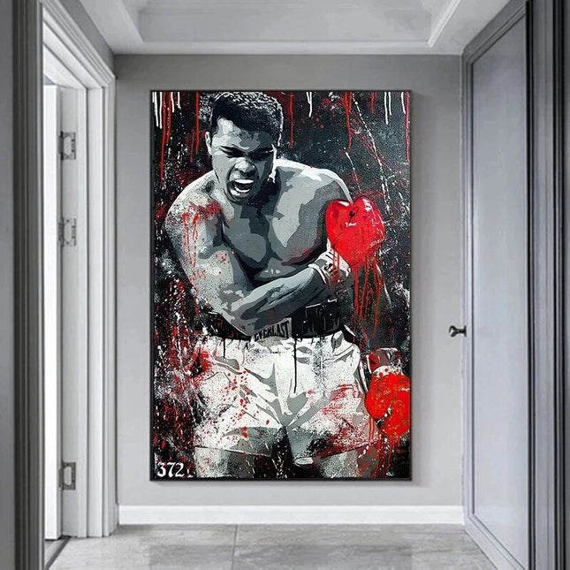 ChandelierDecor - Graffiti Muhammad Ali Boxing King Sports Posters Prints Abstract Canvas Painting Wall Picture for Living Room Home Wall Cuadros