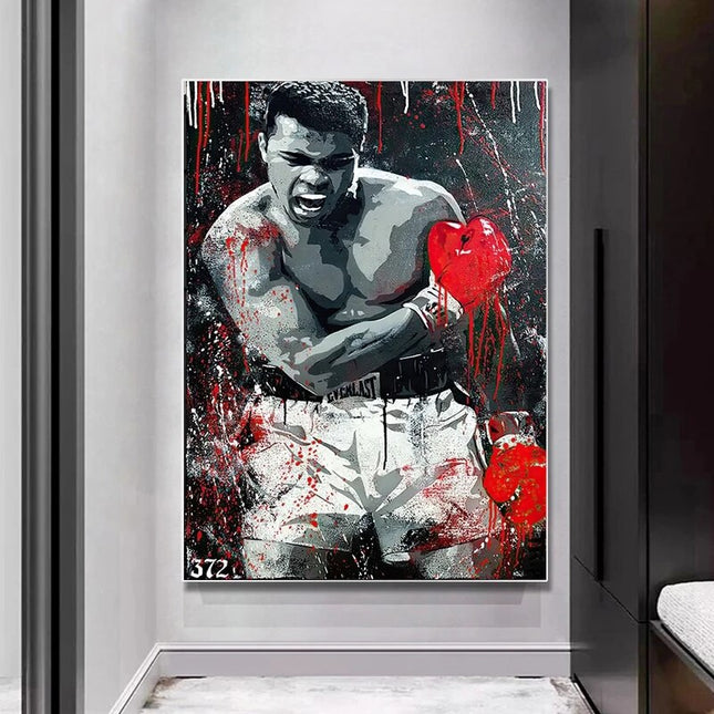 ChandelierDecor - Graffiti Muhammad Ali Boxing King Sports Posters Prints Abstract Canvas Painting Wall Picture for Living Room Home Wall Cuadros