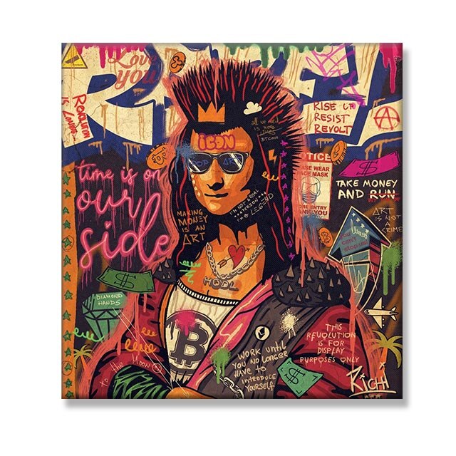 ChandelierDecor - Graffiti Pop Wall Art Lovers Kiss Canvas Wall Art