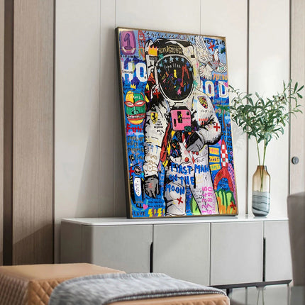 ChandelierDecor - Graffiti Street Art Astronaut Canvas Wall Art