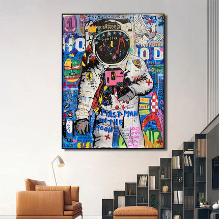 ChandelierDecor - Graffiti Street Art Astronaut Canvas Wall Art
