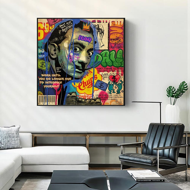 ChandelierDecor - Graffiti Wall Art Lovers Kiss Canvas Wall Art