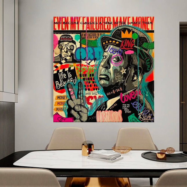 ChandelierDecor - Graffiti Wall Art Lovers Kiss Canvas Wall Art