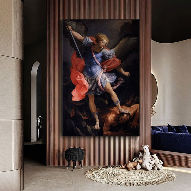 ChandelierDecor - Guido Reni: The Archangel Michael Defeating Satan Canvas Wall Art