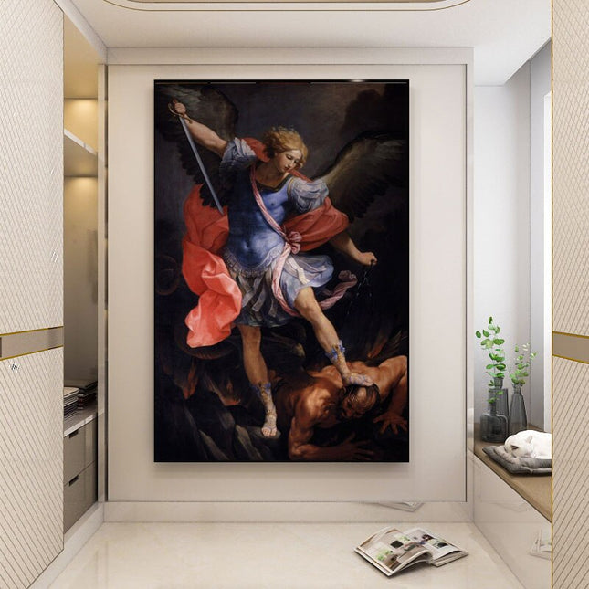 ChandelierDecor - Guido Reni: The Archangel Michael Defeating Satan Canvas Wall Art