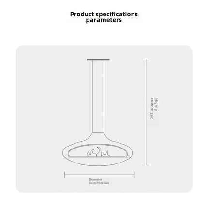ChandelierDecor-Hanging Fireplace – 360° View, Hanging