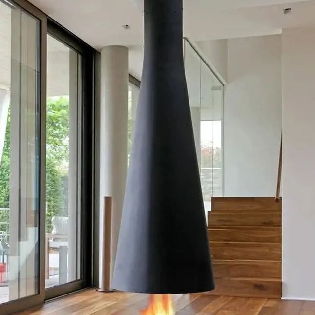 Firewood Atomised Suspension Hanging Gas Fireplace for Villas and Mansions-Fireplaces