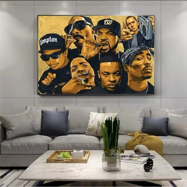 ChandelierDecor - Hiphop Legend Canvas Wall Art - Hip Hop Music Rapper Theme