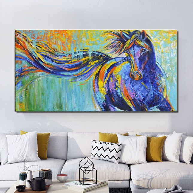 ChandelierDecor - Horses Canvas Art, Running Horse, Colourful horses Canvas Wall Art