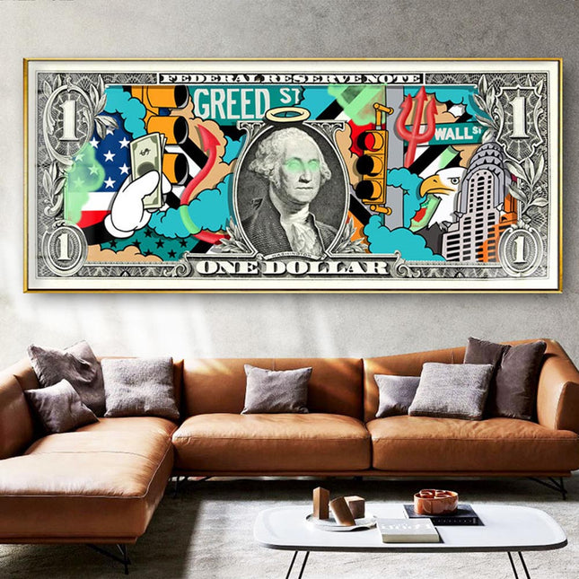 ChandelierDecor - Hundred Dollar Money Canvas Wall Art