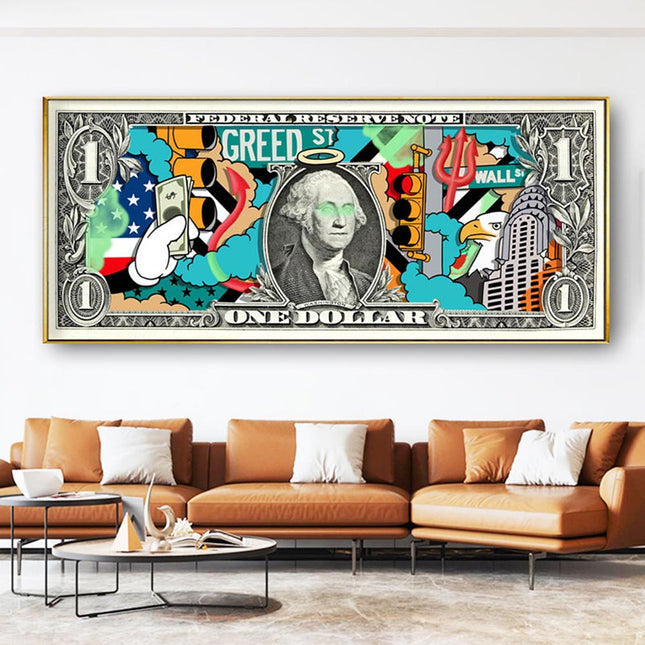 ChandelierDecor - Hundred Dollar Money Canvas Wall Art