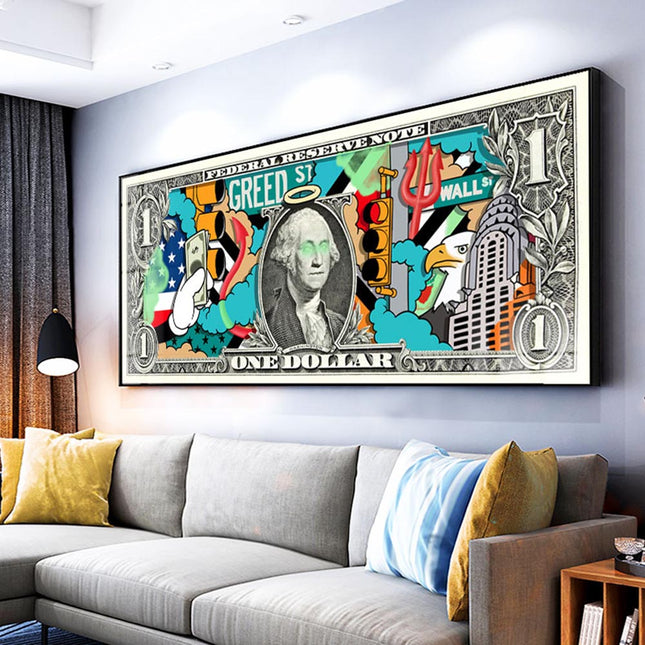 ChandelierDecor - Hundred Dollar Money Canvas Wall Art