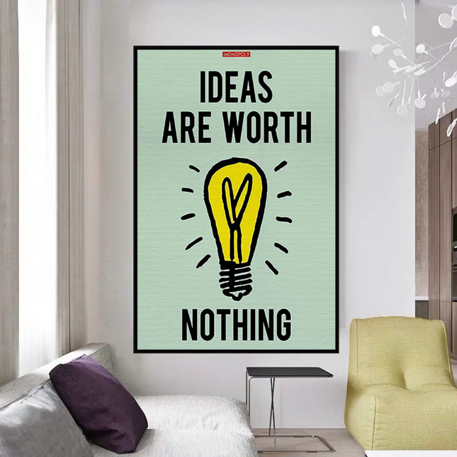 ChandelierDecor - Ideas are Worth Nothing - Monopoly Canvas Wall Art
