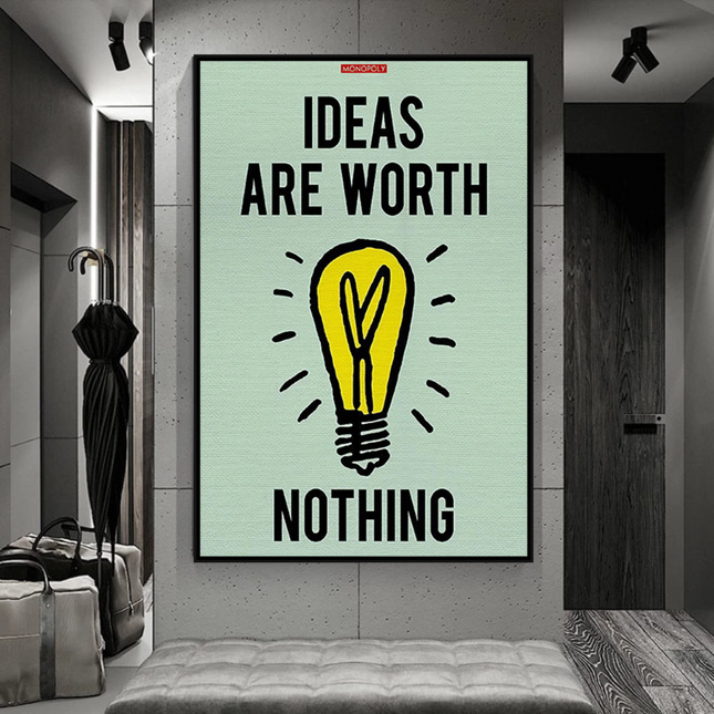 ChandelierDecor - Ideas are Worth Nothing - Monopoly Canvas Wall Art