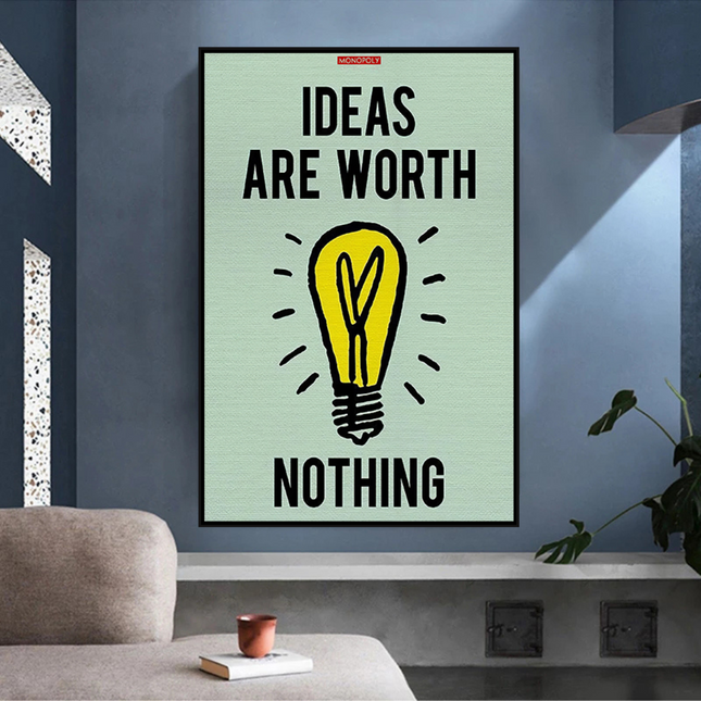 ChandelierDecor - Ideas are Worth Nothing - Monopoly Canvas Wall Art