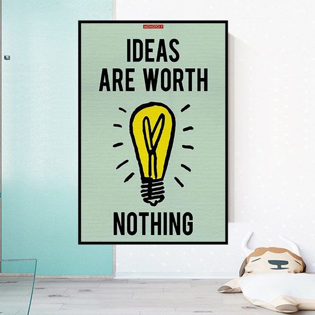 ChandelierDecor - Ideas are Worth Nothing - Monopoly Canvas Wall Art
