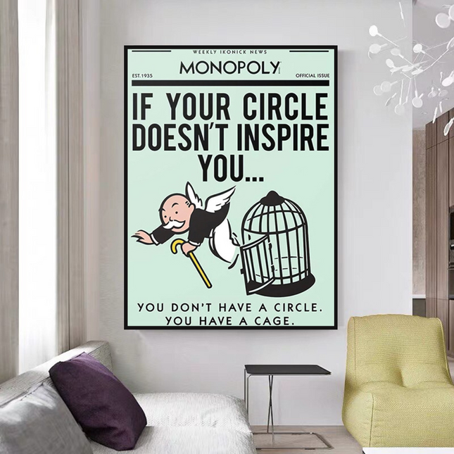 ChandelierDecor - If Your Circle Doesn‚Äôt Inspire You: Monopoly Canvas Wall Art