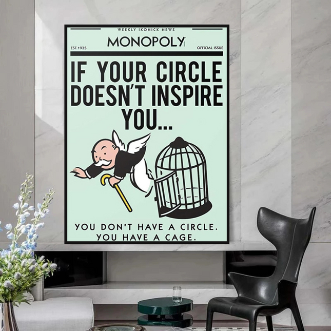 ChandelierDecor - If Your Circle Doesn‚Äôt Inspire You: Monopoly Canvas Wall Art
