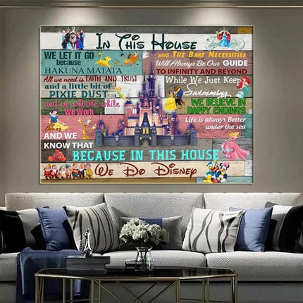 ChandelierDecor - In This House Disney Castle Wall Art Poster