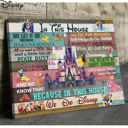 ChandelierDecor - In This House Disney Castle Wall Art Poster